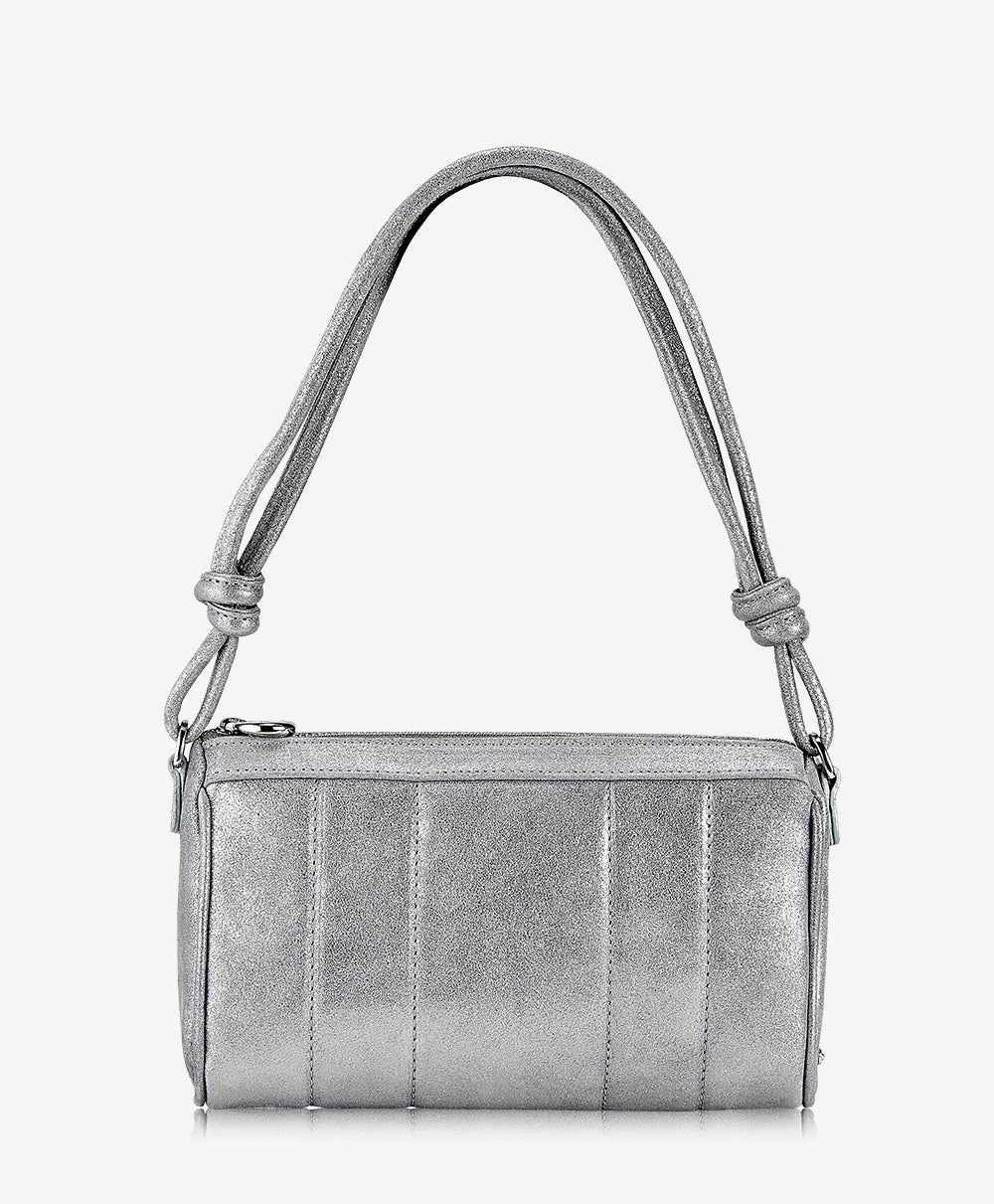 Maggie Shoulder Bag | Gunmetal Metallic Leather