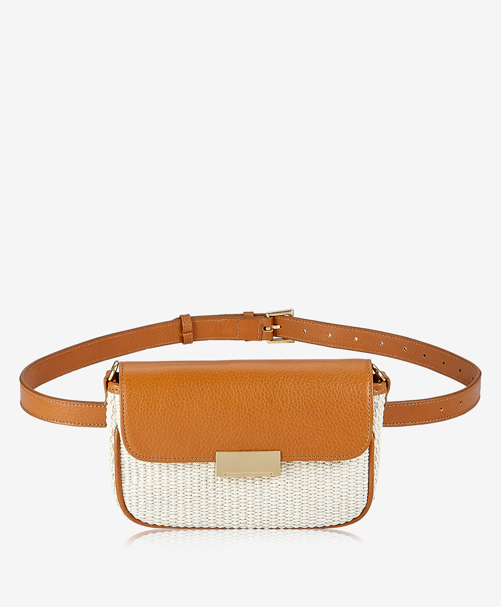 Clear Crossbody Belt Bag With Faux Leather Trim - One Main Body