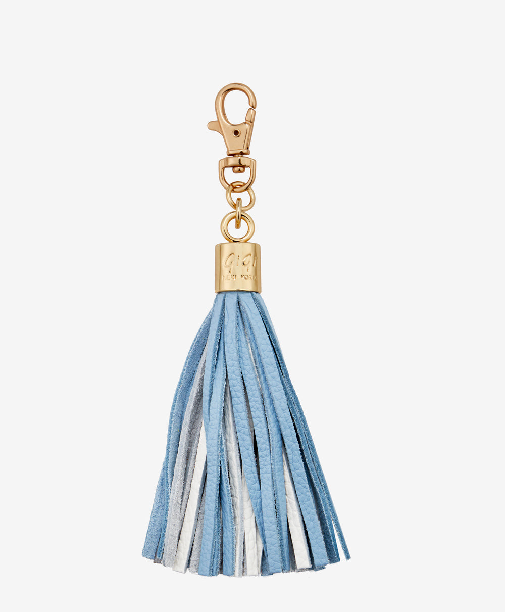 Louis Vuitton Tassel Pebbled Leather Bag Charm Blue