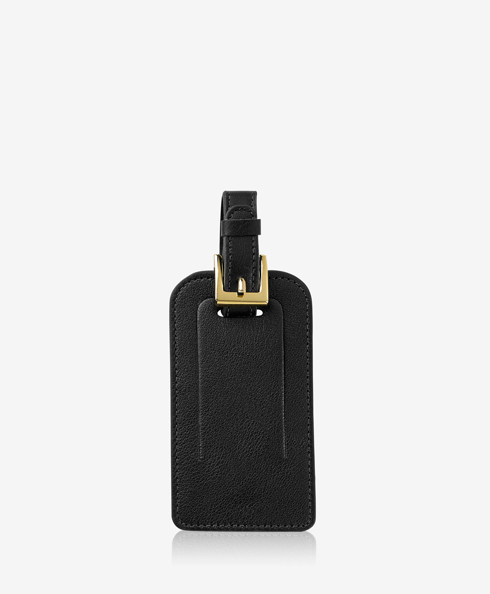 Black Real Leather Luggage Tag