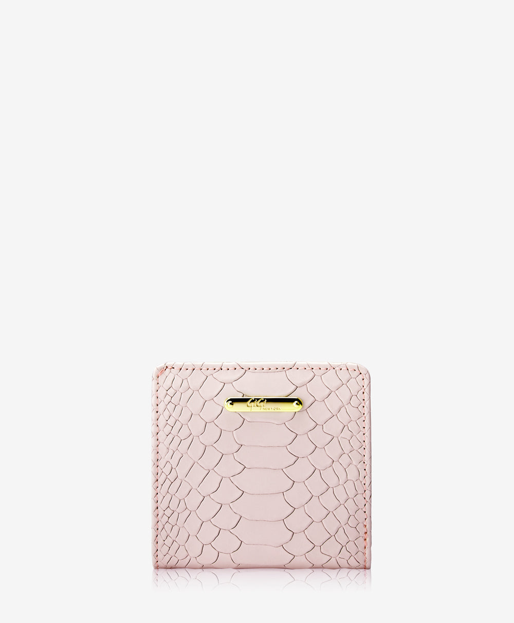 Gigi NY Python Leather Mini Wallet Nude