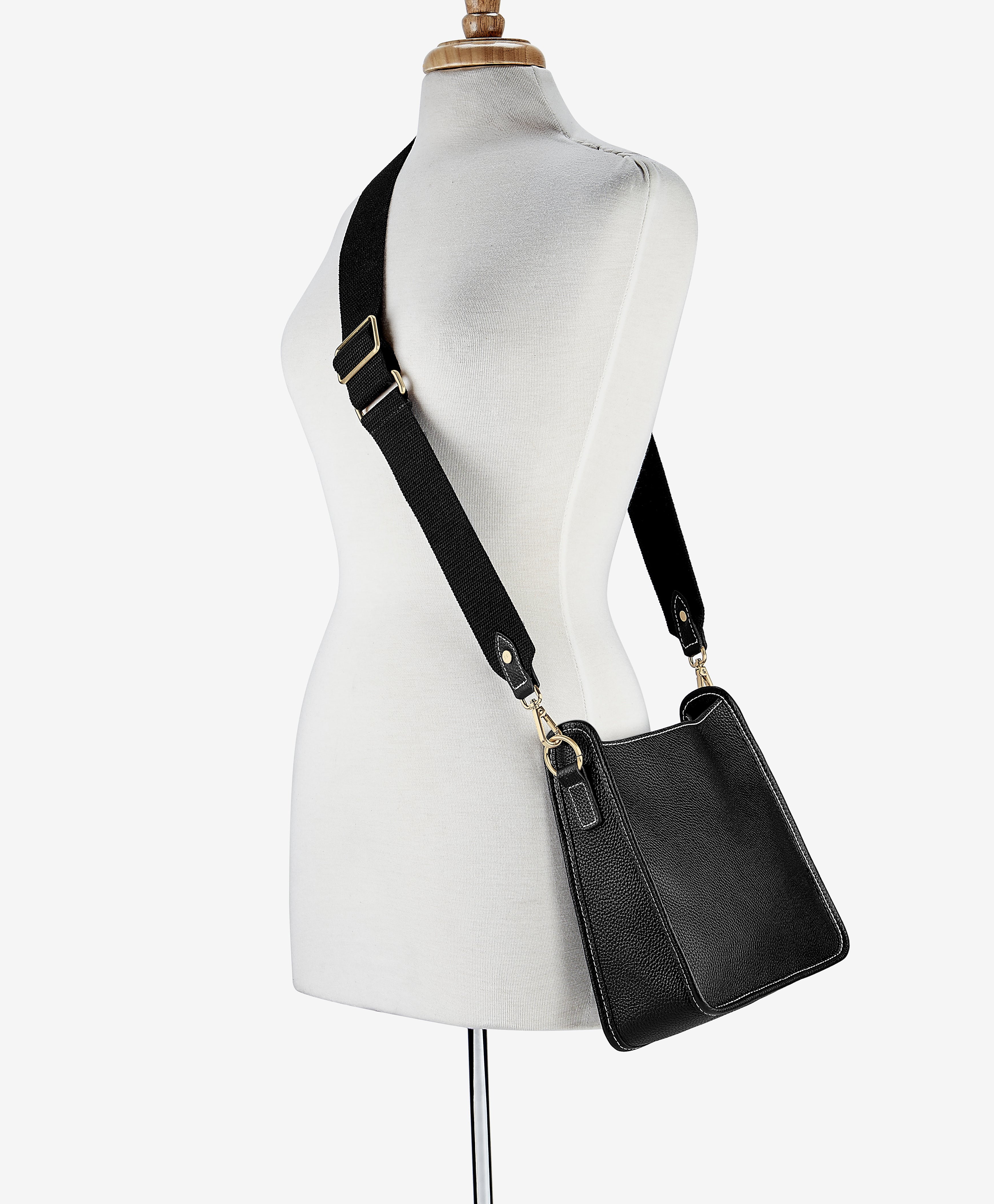 Elle Crossbody Black Pebble Grain Leather