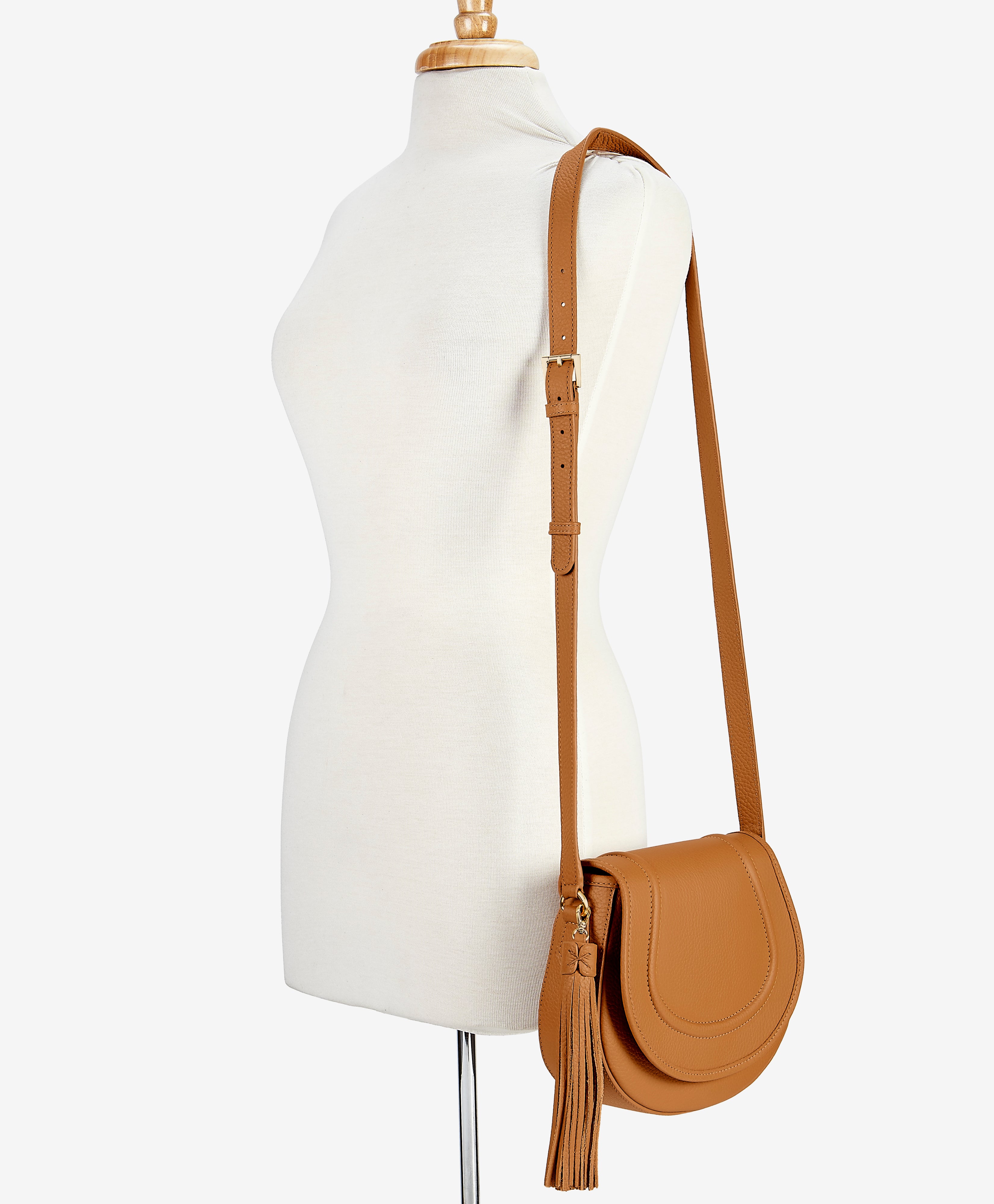 Cary small fringed leather clearance saddle bag