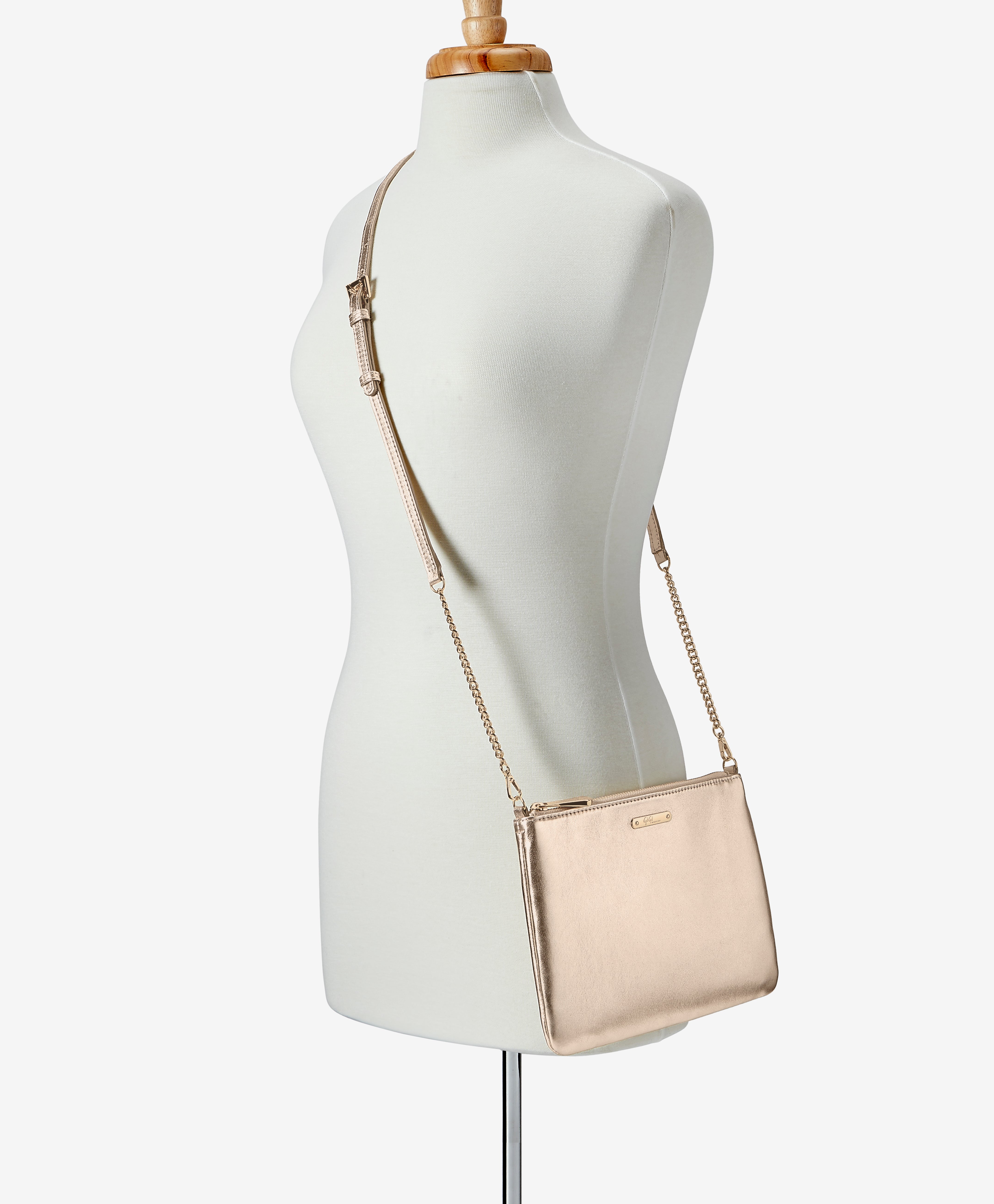 Gold popular leather crossbody bag