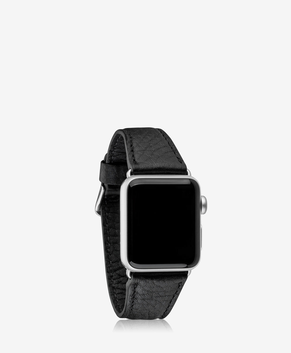 38mm Apple Watch Band | Black Pebble Grain Leather