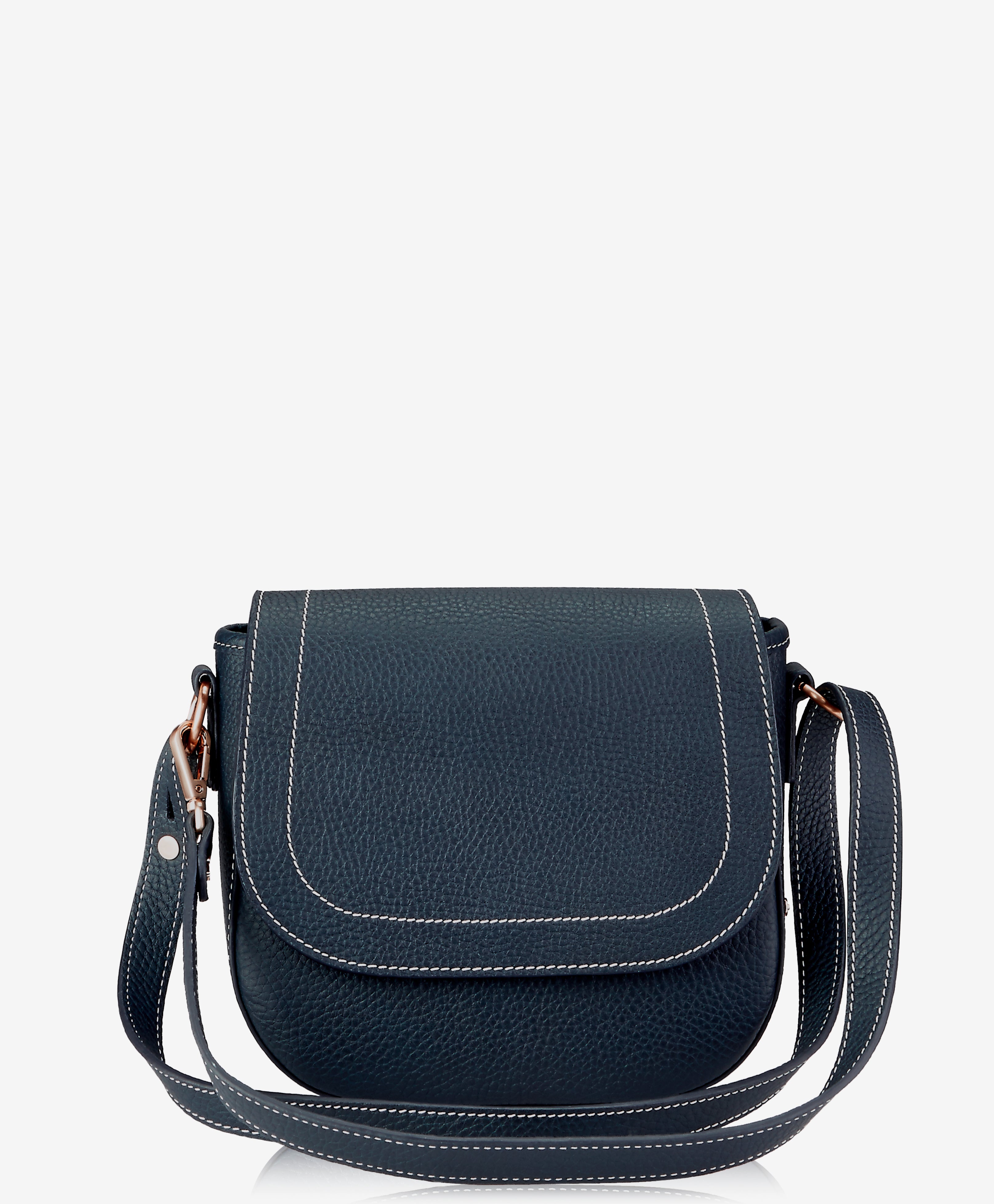 Navy leather saddle discount bag