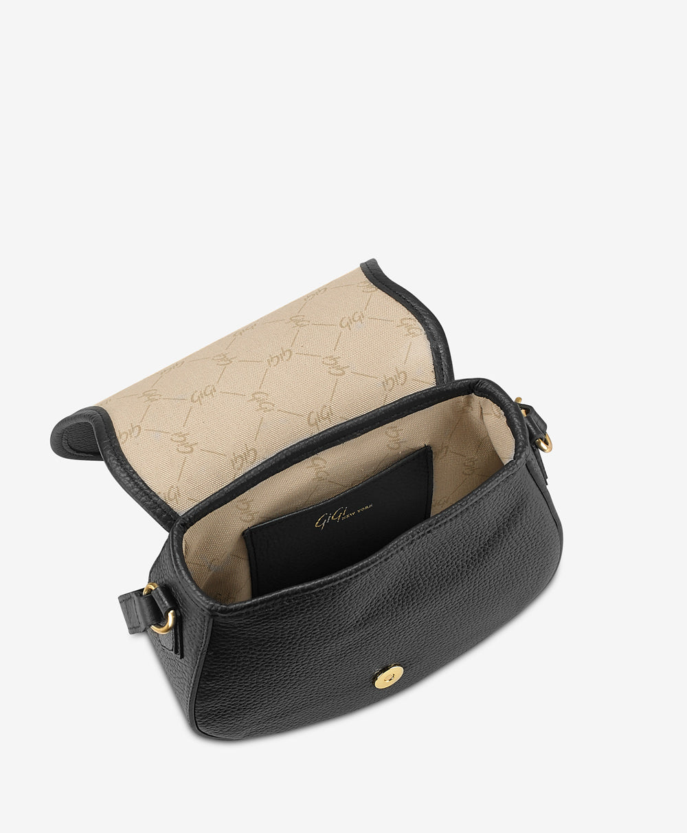 Saddle bag black outlet leather