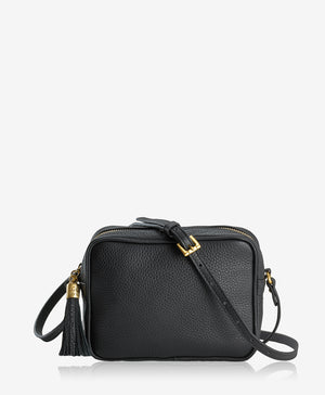 Madison Crossbody | Black Pebble Grain Leather