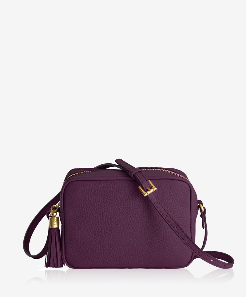 Madison Crossbody | Wine Pebble Grain Leather