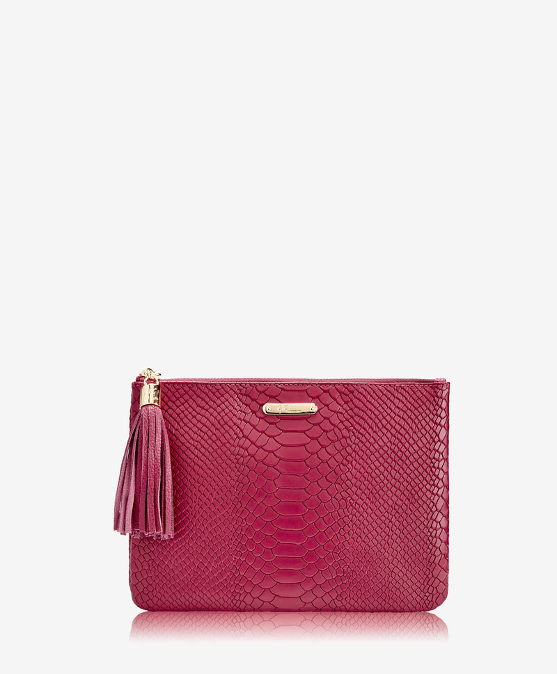 All in One Bag | Cranberry Embossed Python Leather – GiGi New York