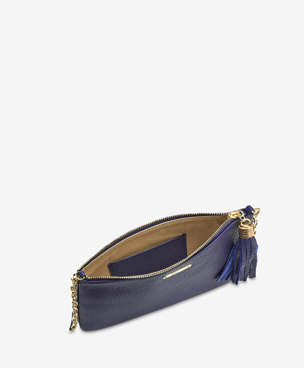 Chelsea Crossbody Navy Pebble Grain Leather