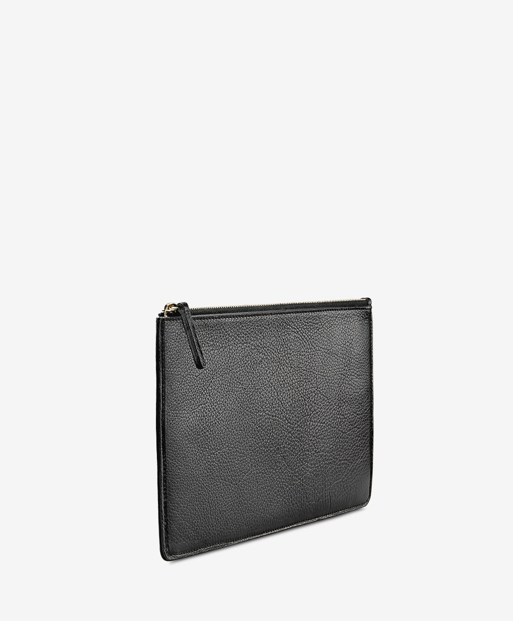 Top handle pouch deals in signature leather