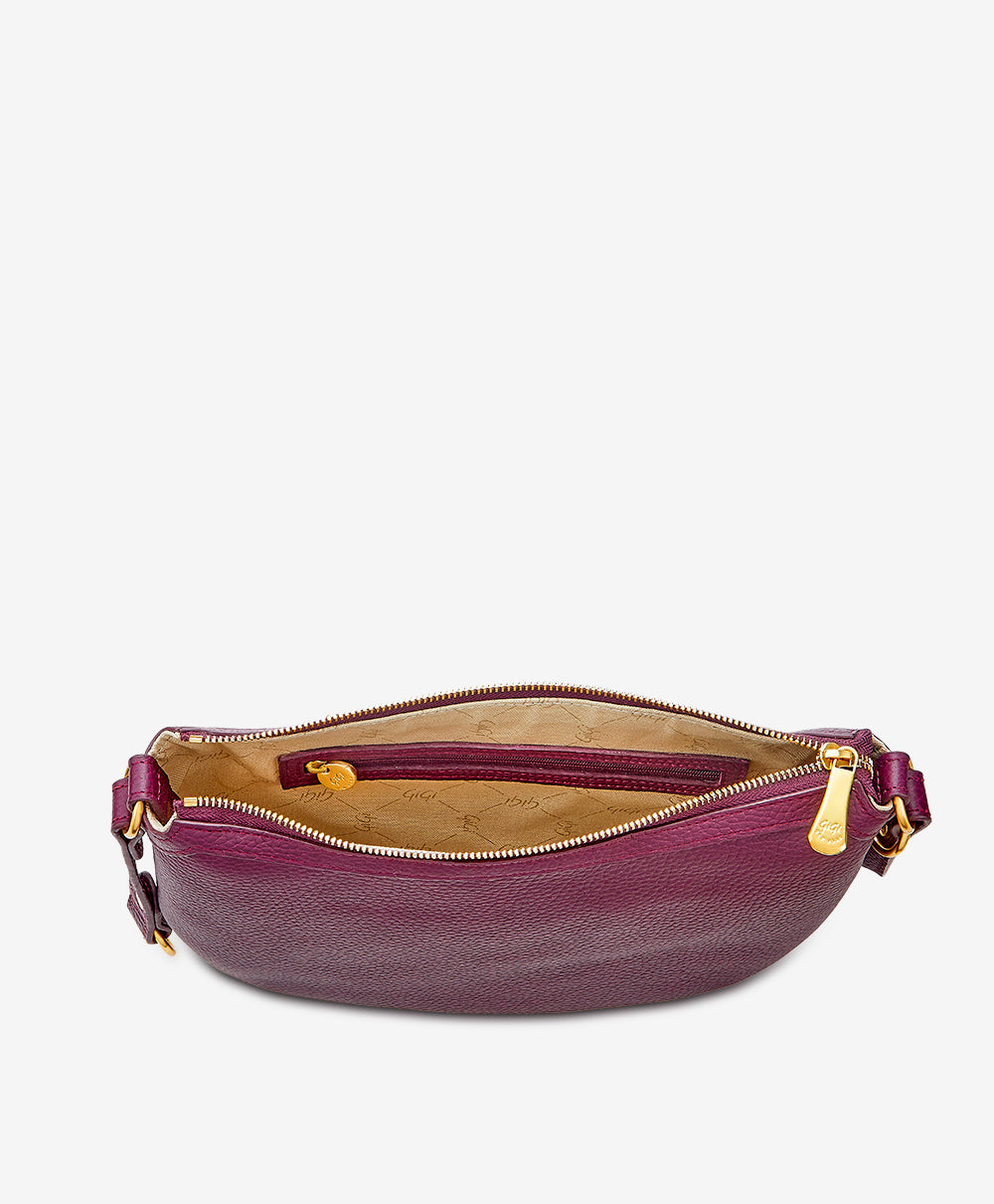 Stevie Shoulder Bag Wine Pebble Grain Leather