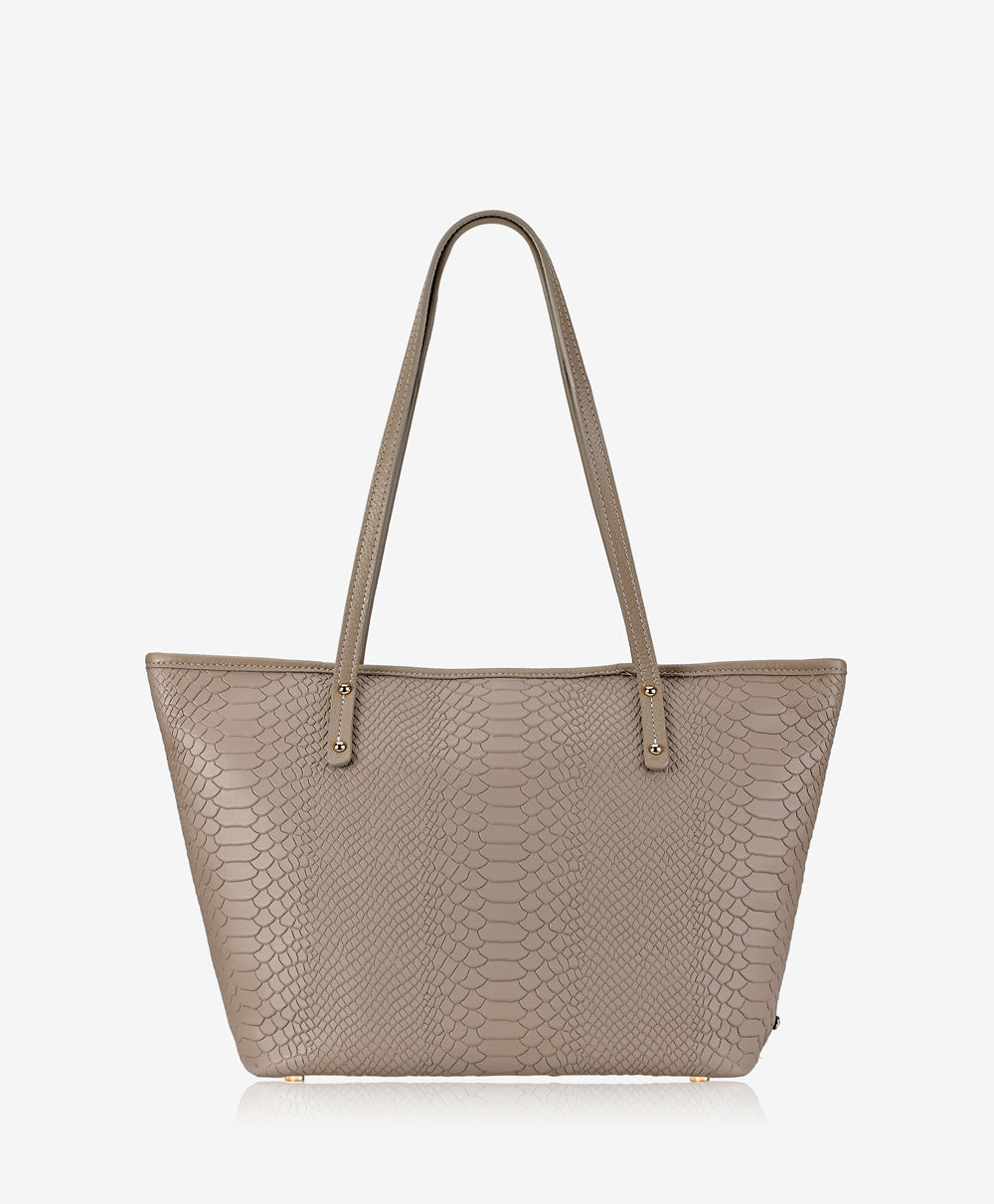 GiGi deals New York Embossed Python Leather Jessica Zipper Tote