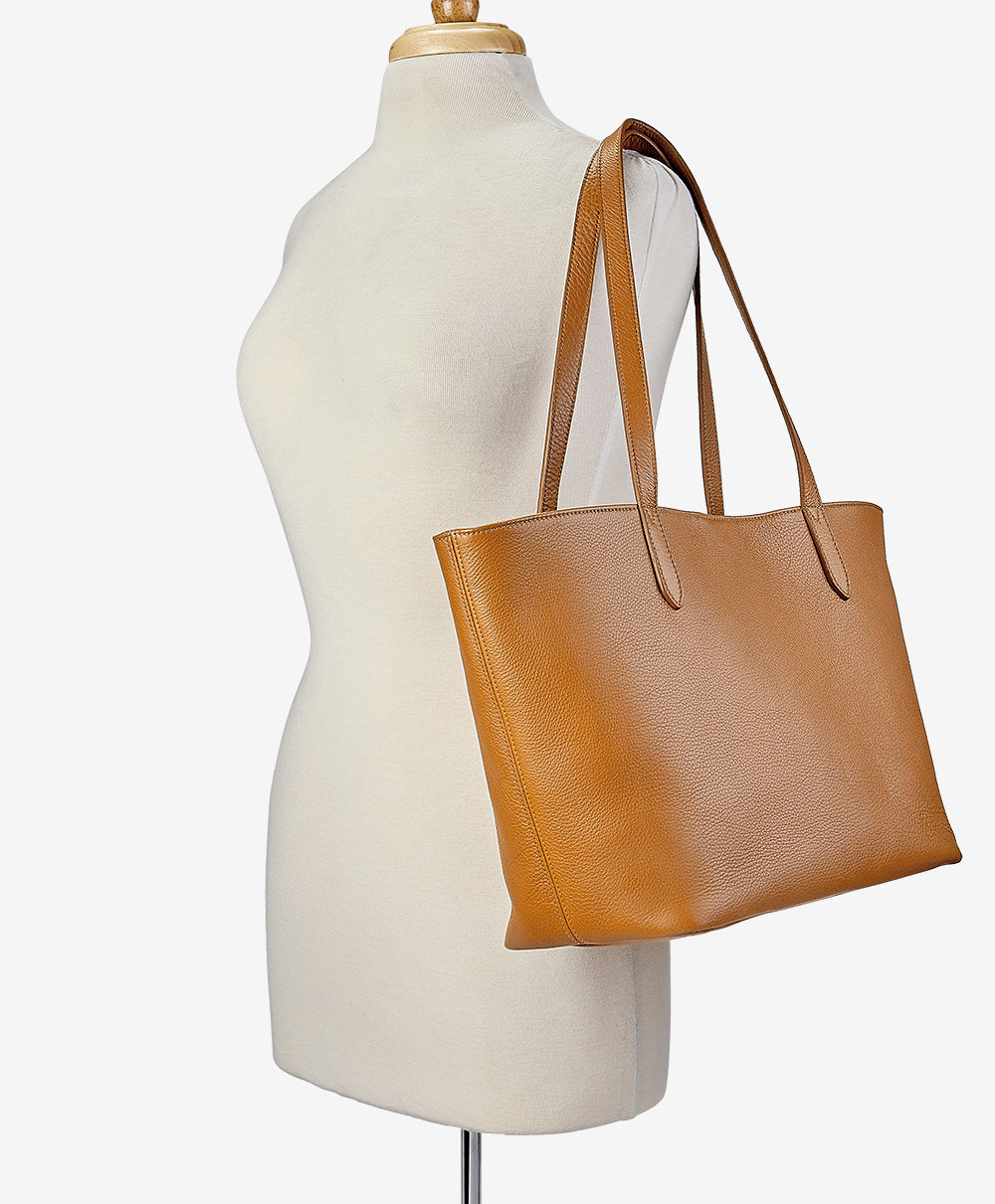 Pebble leather tote bag best sale