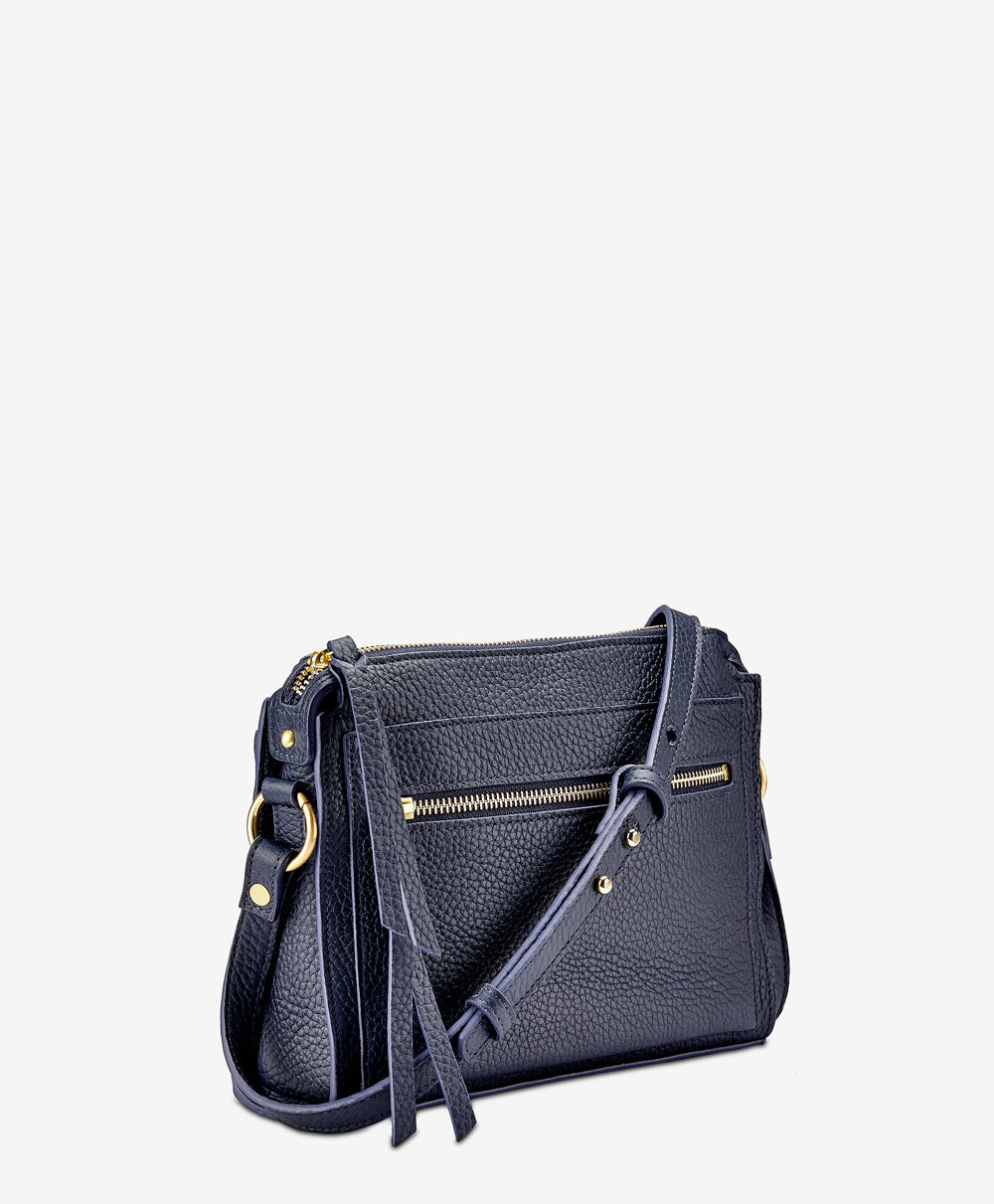 Whitney Crossbody Navy Pebble Grain Leather